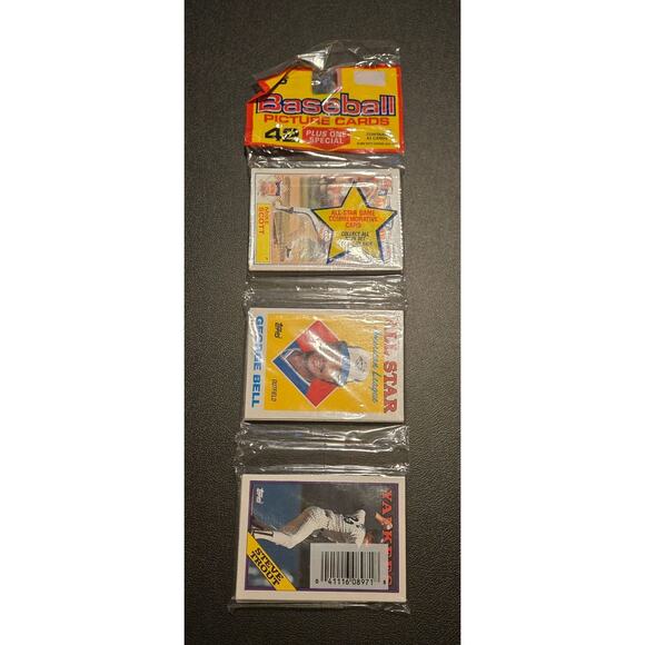Topps 1987,1988,1989 Baseball Rak Pak Lot 4 Sealed Packs All-Star Insert Vintage - Picture 4 of 9